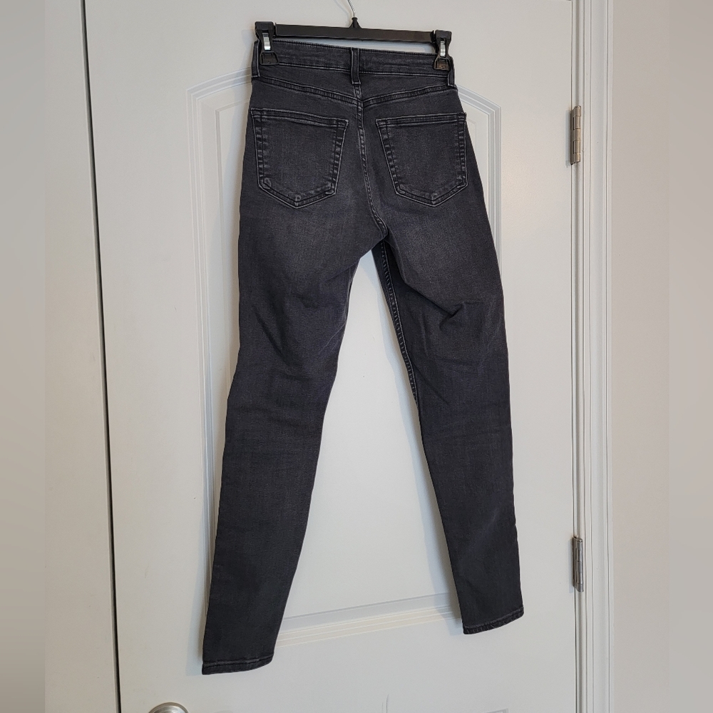 Topshop Moto Jamie Black Wash Side Stripe High Rise Jeans size 26 - Picture 5 of 13